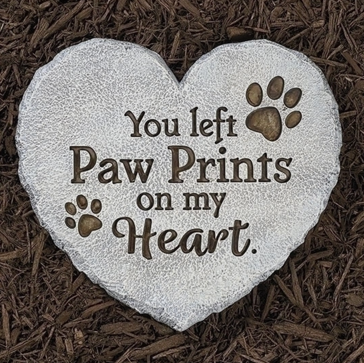 10"H Pet Memorial Heart Garden Stone