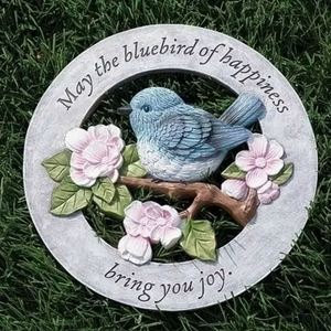 11.75"D Bluebird of Happiness Garden Stone