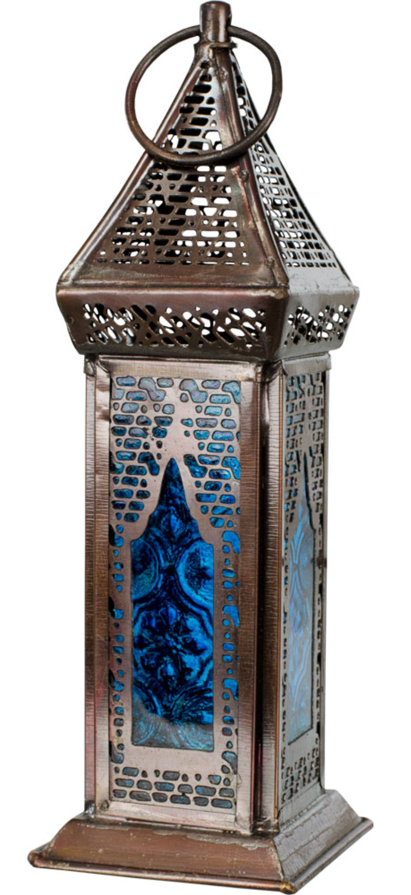 Glass & Metal Lantern Azurus Turquoise