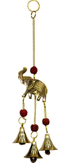 Brass Bell Chime - Elephant w/ Rudraska