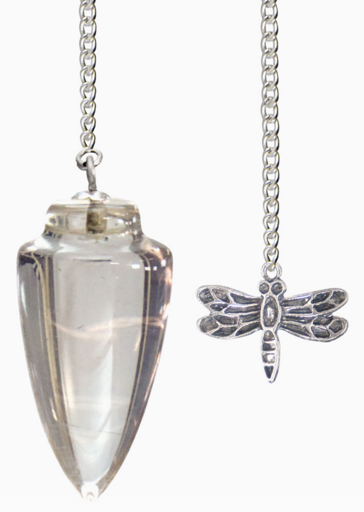 Pendulum with Dragonfly Curved Clear Quartz