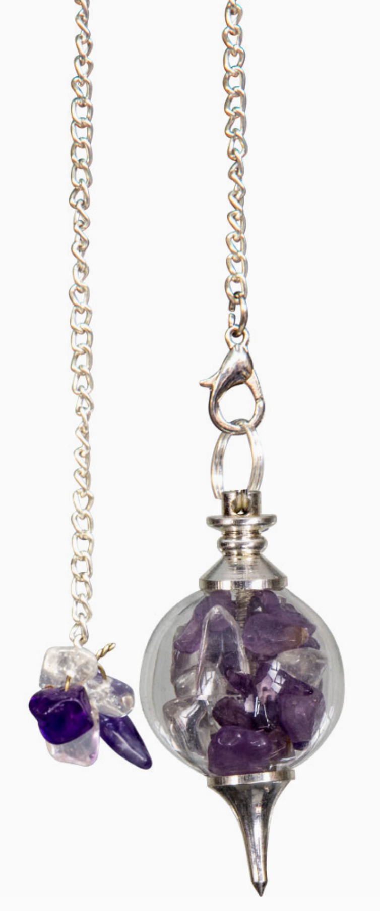 Pendulum Glass Sephoroton Amethyst & Crystal Chips - Healing