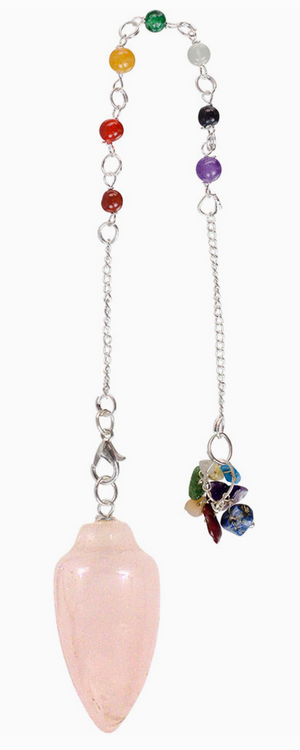 Pendulum Chakra Chain Curved Rose Quartz