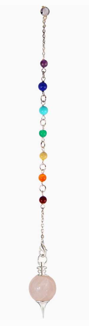 Pendulum Sephoroton w/ Chakra - Rose Quartz