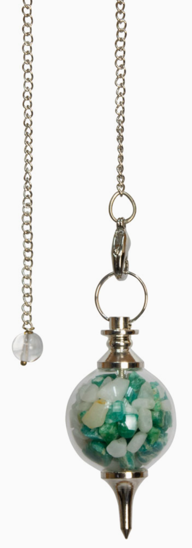 Pendulum Glass Sephoroton Amazonite & White Agate Chips