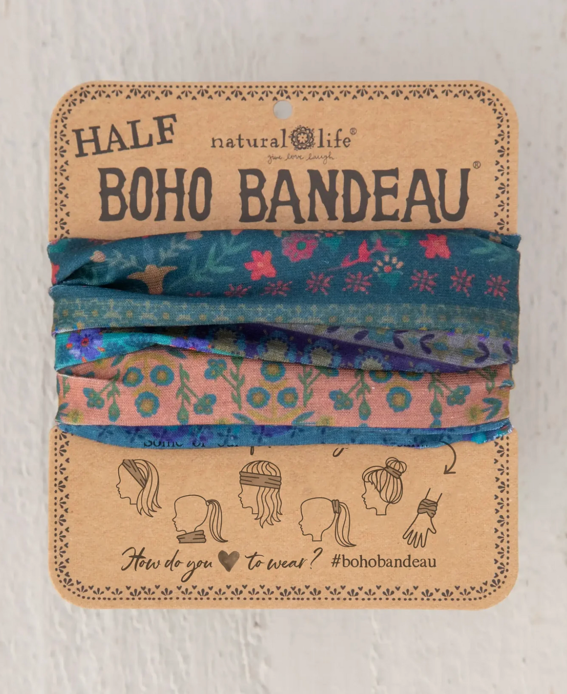 Half Boho Bandeau® Headband - Folk Floral Border