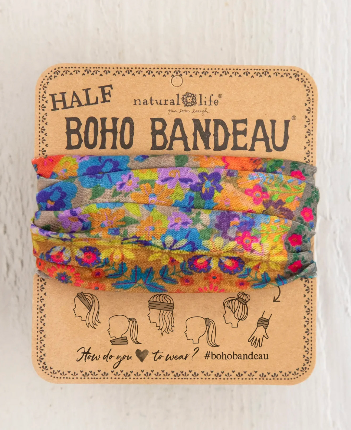 Half Boho Bandeau® Headband - Folk Flower Patchwork
