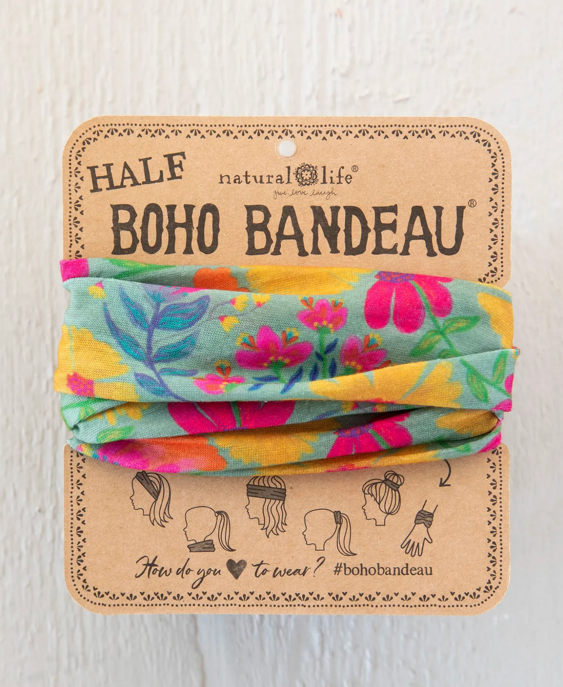 Half Boho Bandeau® Headband - Tossed Blue Floral