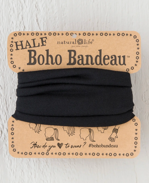 Half Boho Bandeau® Headband - Black