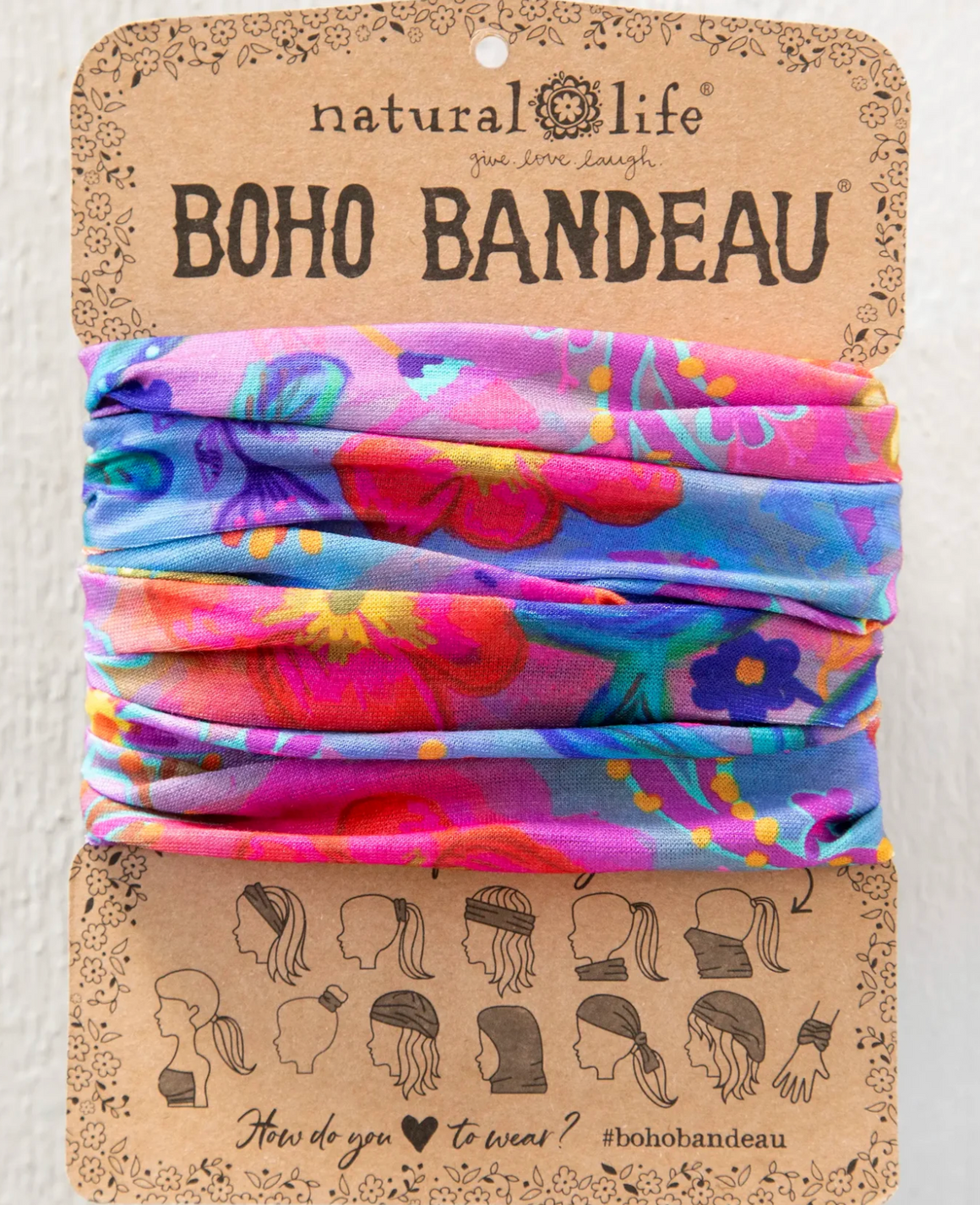 Full Boho Bandeau® Headband - Neon Floral