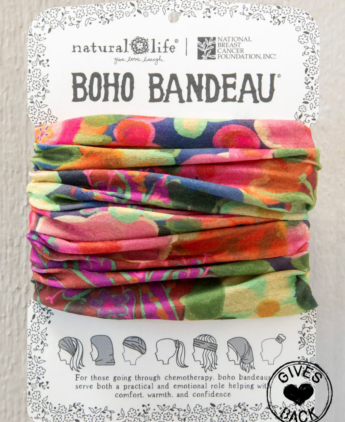 Full Boho Bandeau® Headband - Pink Painted Garden