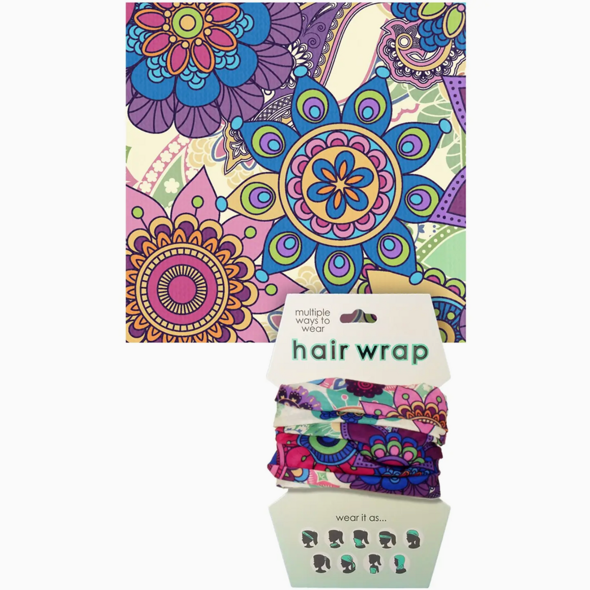 Purple Floral Hair Wrap