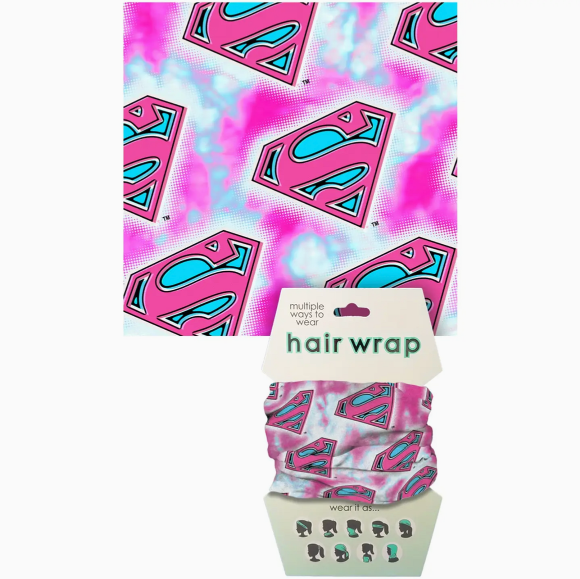 Superman Pink Logos Hair Wrap