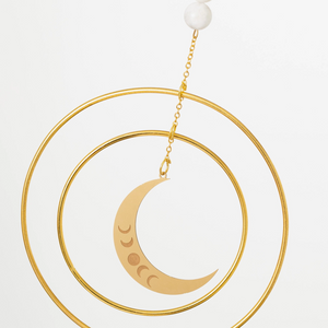 Suncatcher - Crescent Moon, White Stone