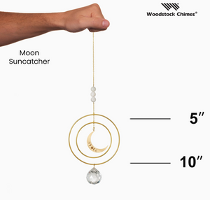 Suncatcher - Crescent Moon, White Stone