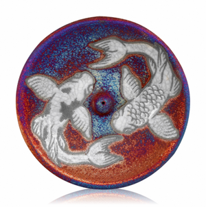 Raku Koi Fish Silhouette Incense Burner