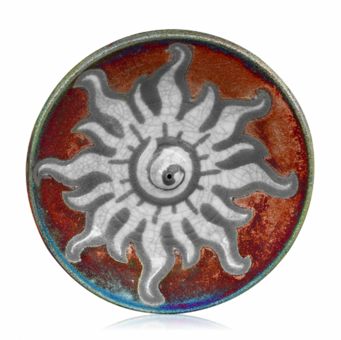 Raku Sun Silhouette Incense Burner
