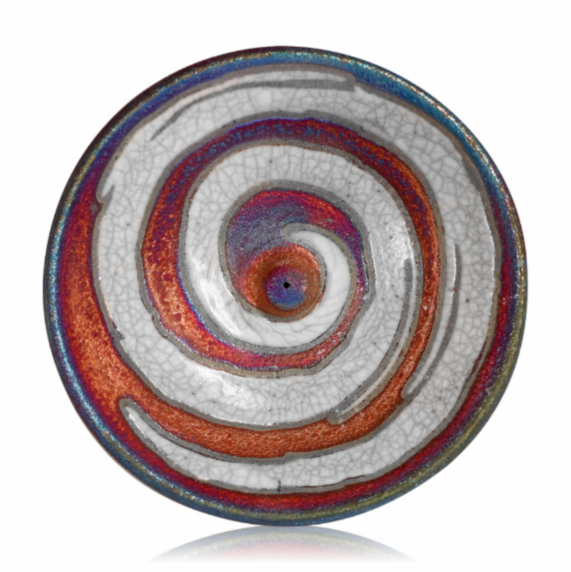 Raku Spiral Silhouette Incense Burner