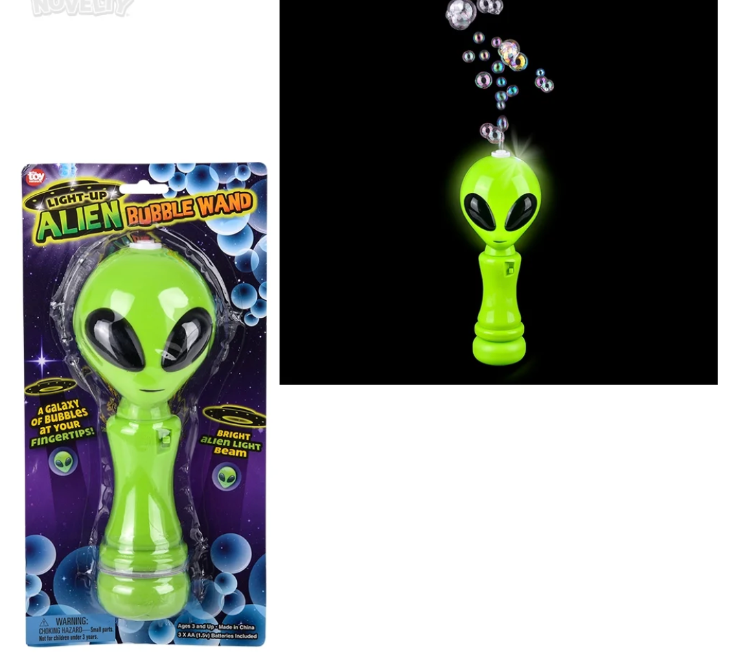 8" Alien Light-Up Bubble Wand