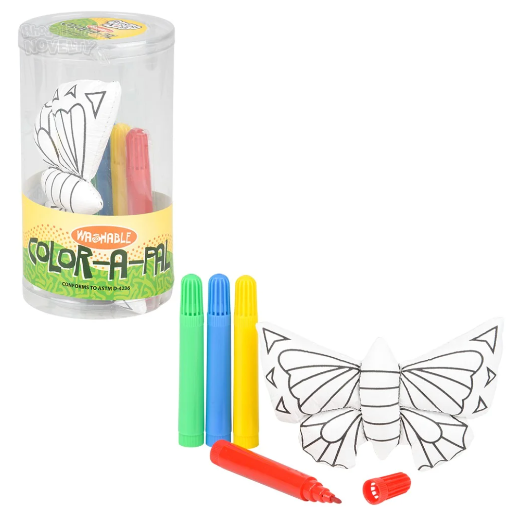 Butterfly Color-A-Pal Marker and Plush Canvas Set
