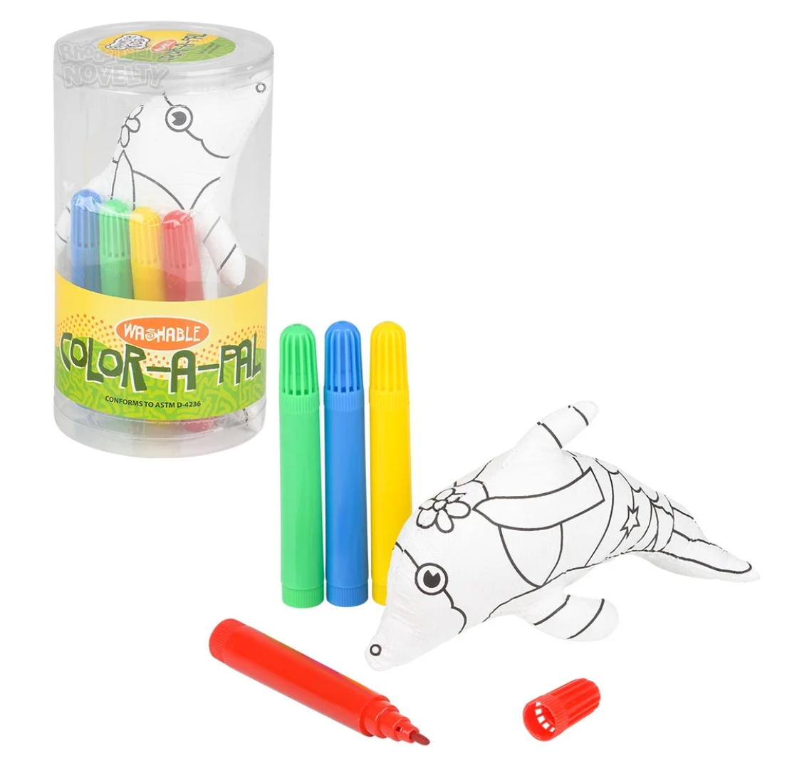 Dolphin Color-A-Pal Marker and Plush Canvas Set