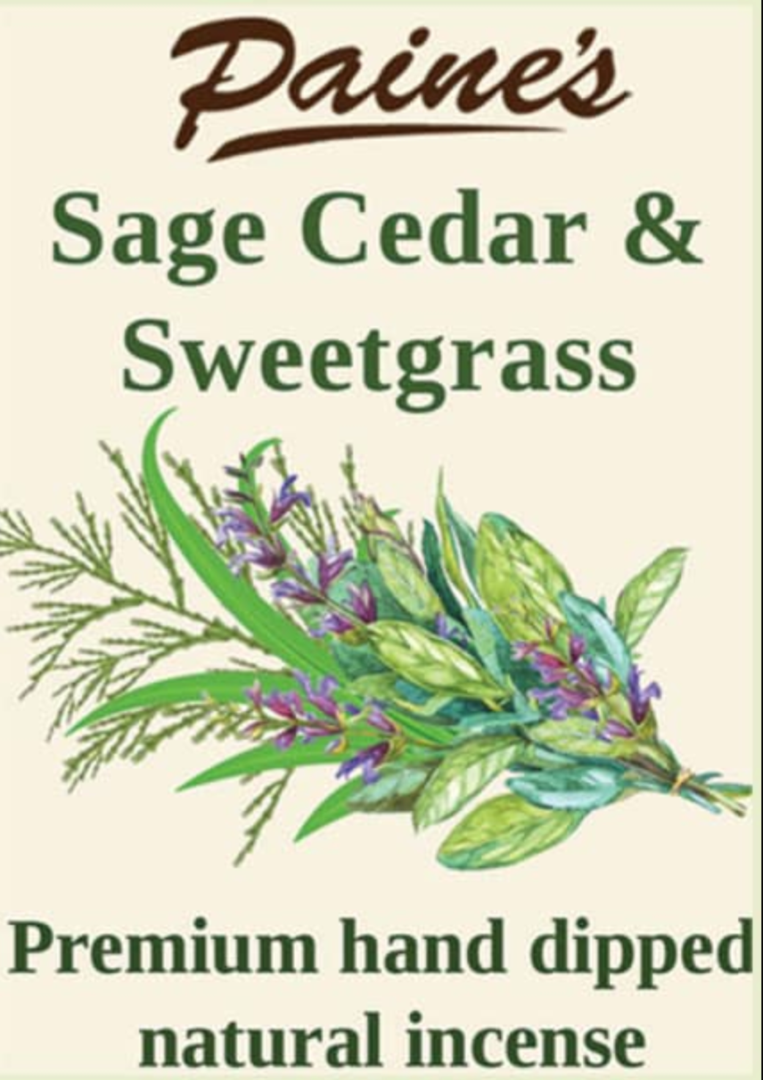 20 Sage Cedar & Sweetgrass Scented Long Stick Incense