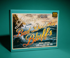 Greetings from Bad Decision Bluffs | Funny Puzzle