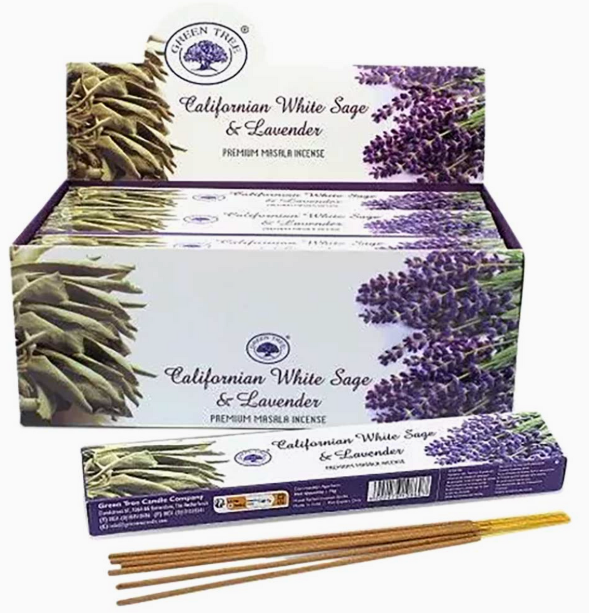 Green Tree Incense 15 gr - Californian White Sage & Lavender