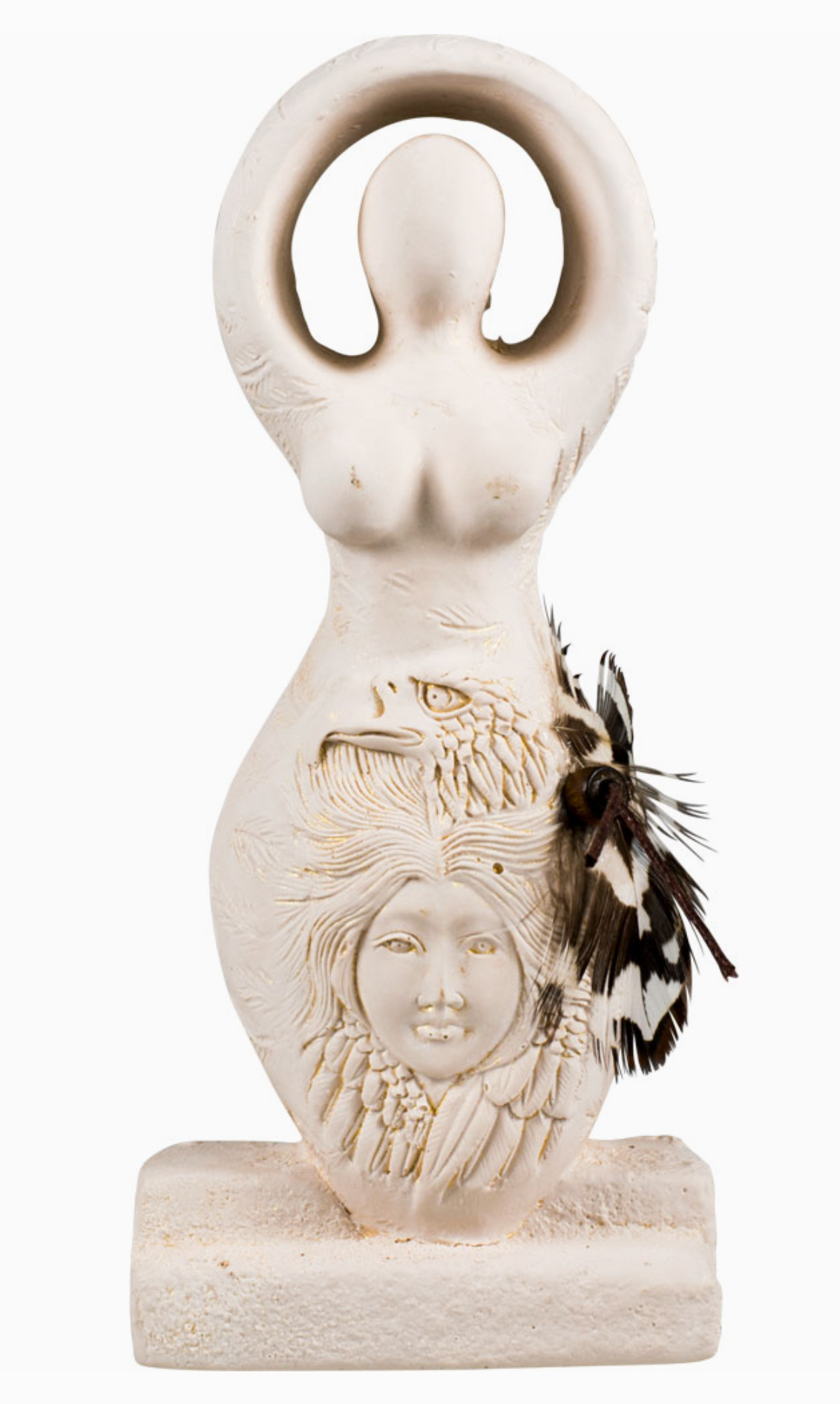 Gypsum Cement Figurine - Eagle Goddess 5.5"