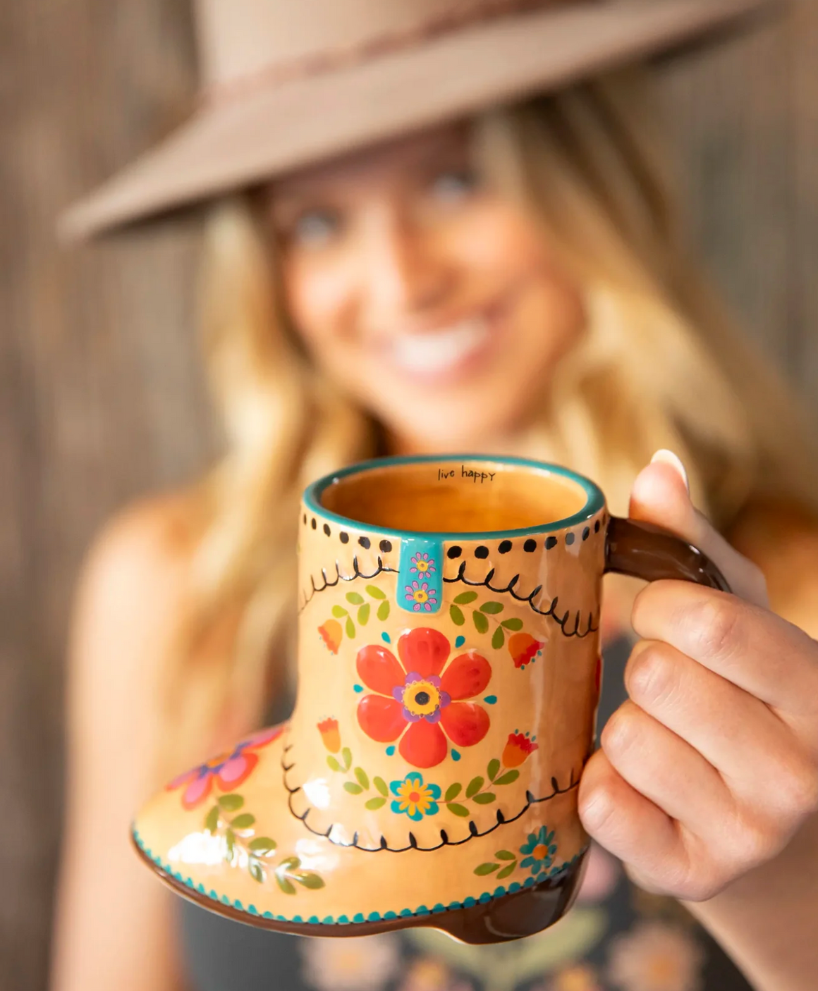Folk Art Coffee Mug - Betty the Boot