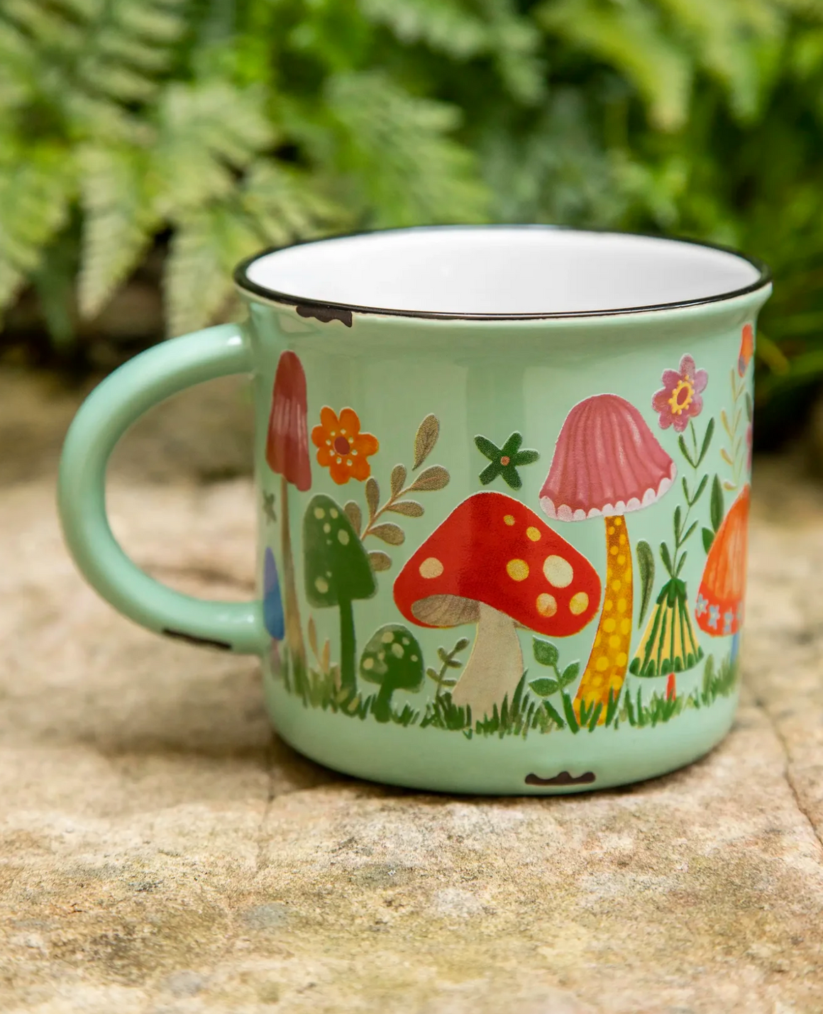 Camp Coffee Mug - Mushroom Light Green