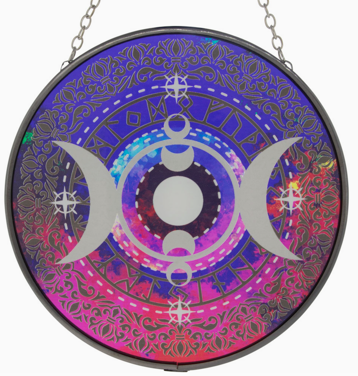 Triple Moon Phases - Glass Suncatcher