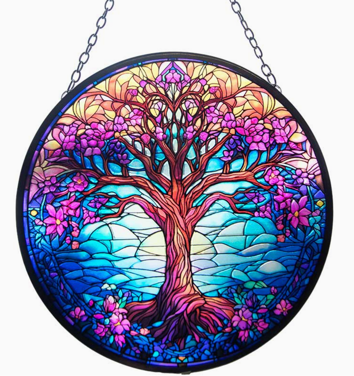 Colorful Tree of Life - Glass Suncatcher
