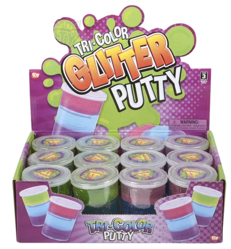 3" Tri Color Glitter Putty