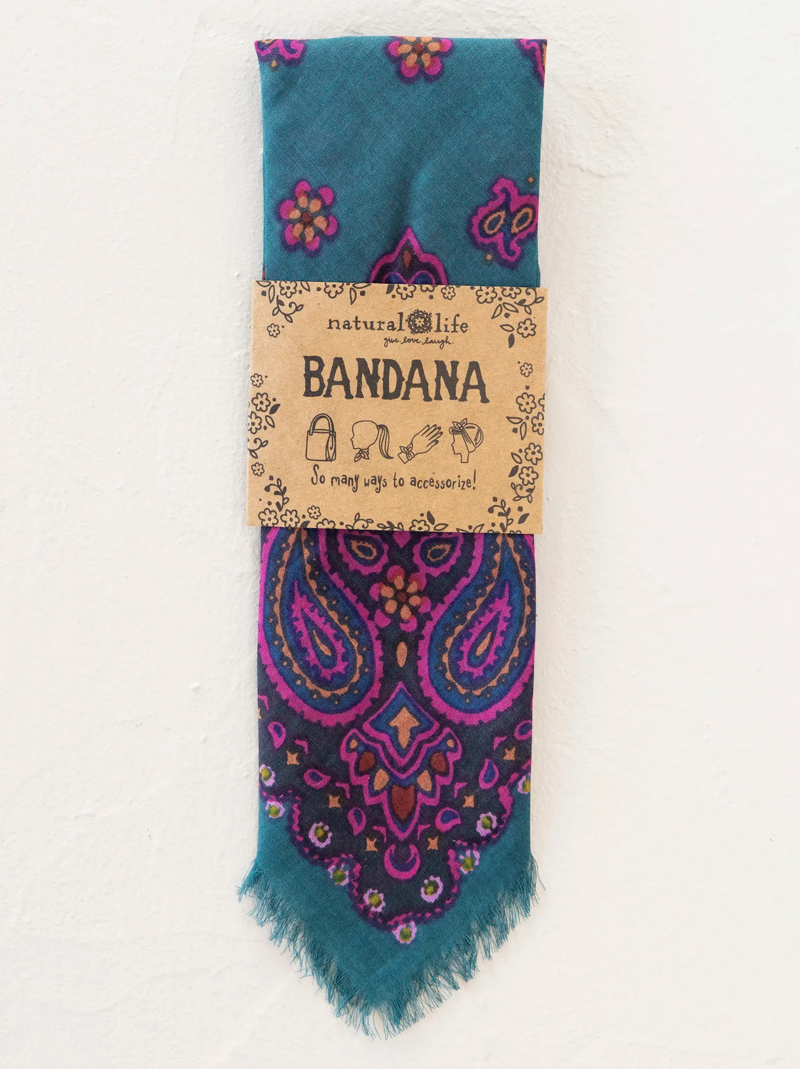 Printed Cotton Bandana - Charcoal Brimfield