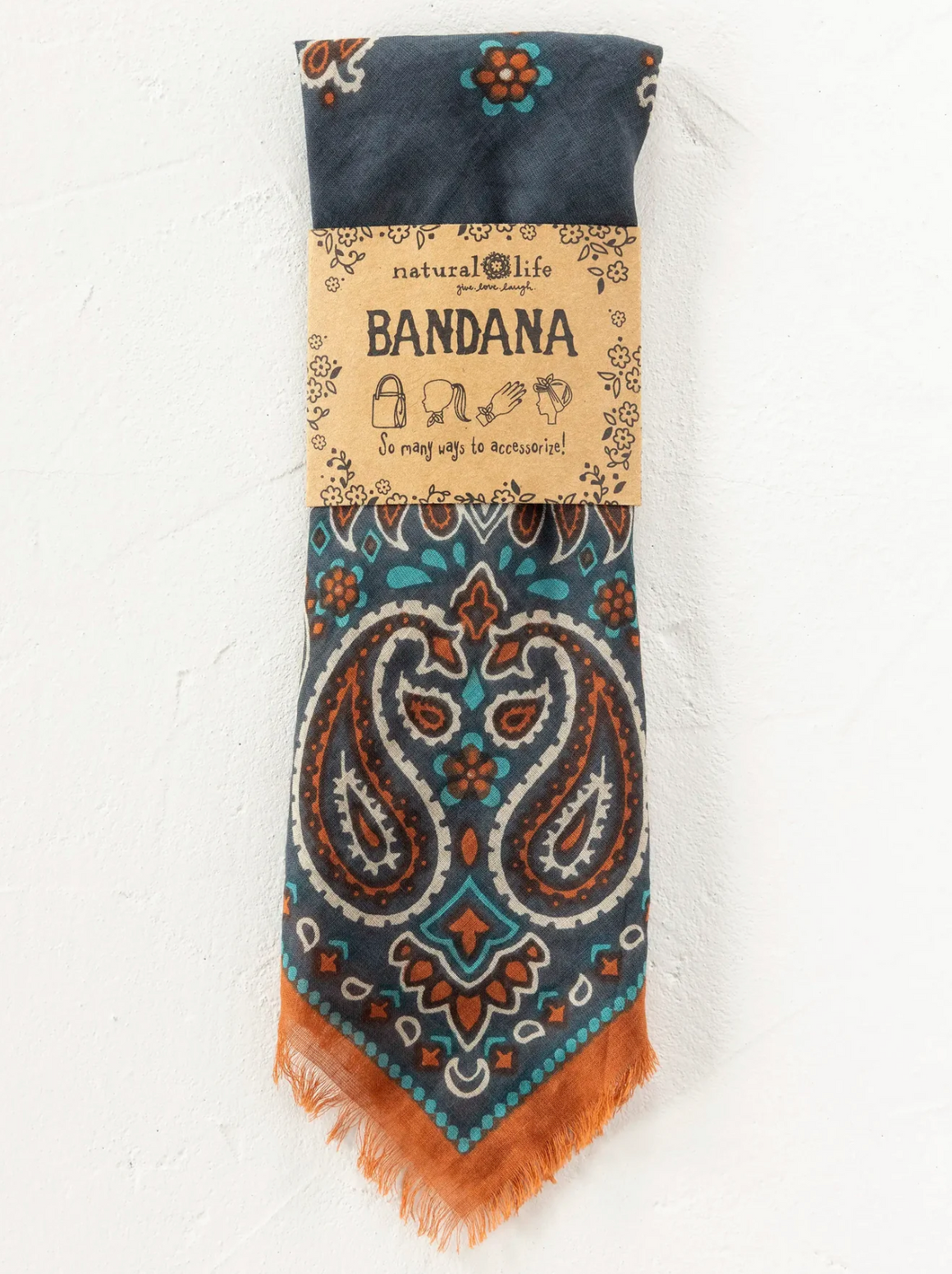 Printed Cotton Bandana - Classic Charcoal