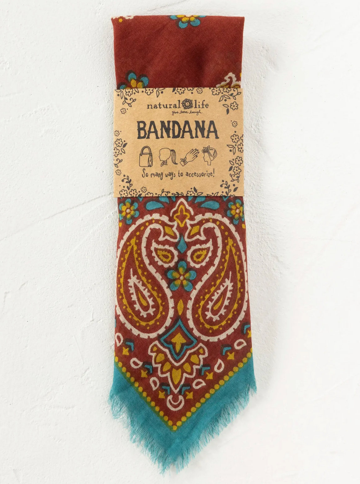 Printed Cotton Bandana - Classic Brick Red
