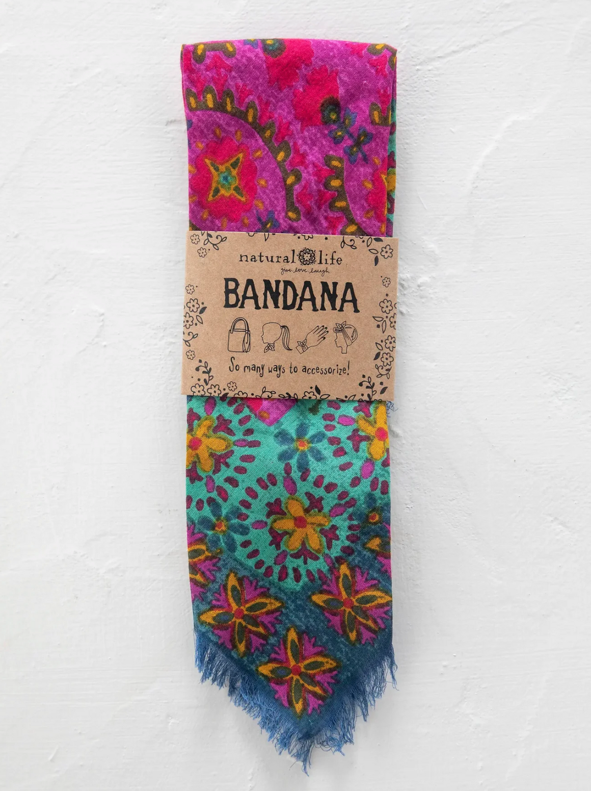 Printed Cotton Bandana - Dark Sea Green