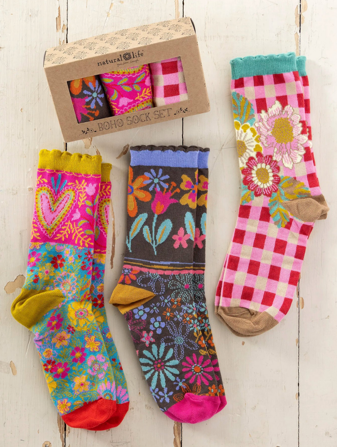 Boxed Boho Sock Set, Set of 3 - Red Heart