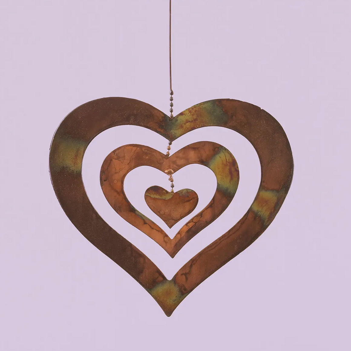 9.5" Flamed Triple Spinning Heart Ornament