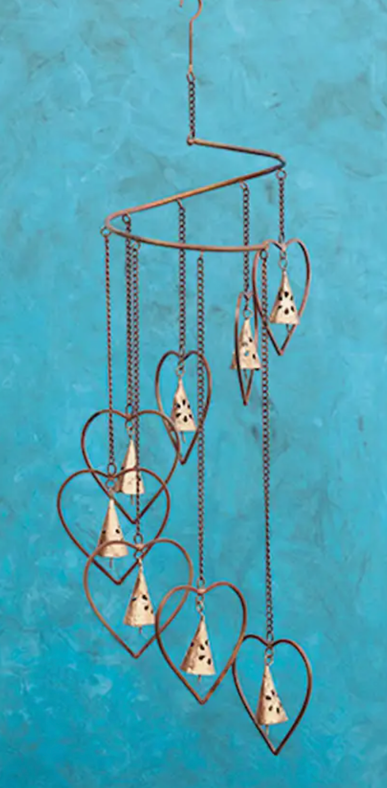 Hearts and Bells Spiral Mobile