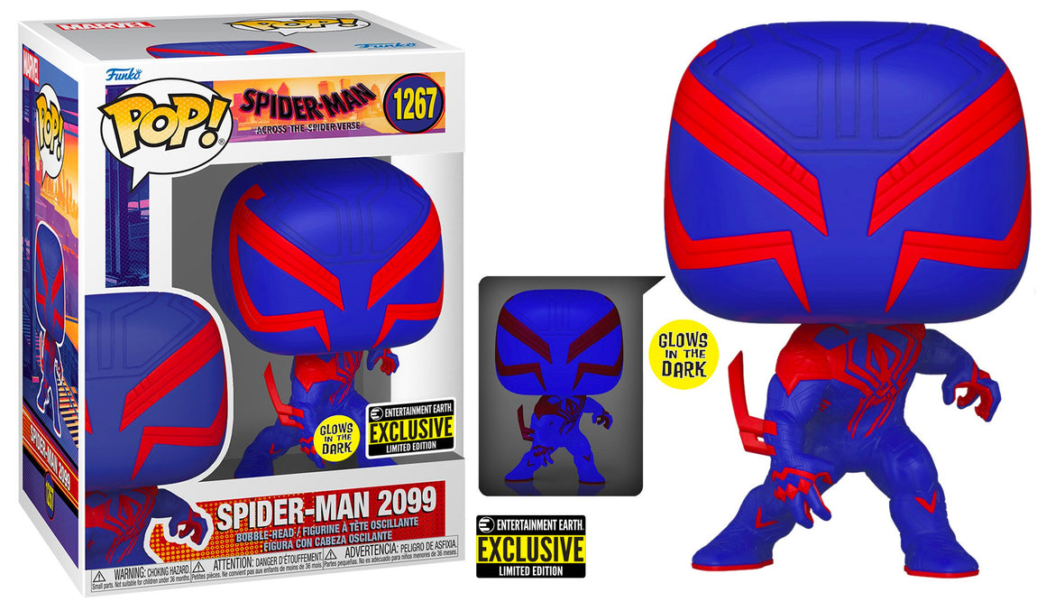 Funko Pop Vinyl Figure Entertainment Earth Glow in the Dark Spider-Man 2099 #1267 - Across the Spiderverse