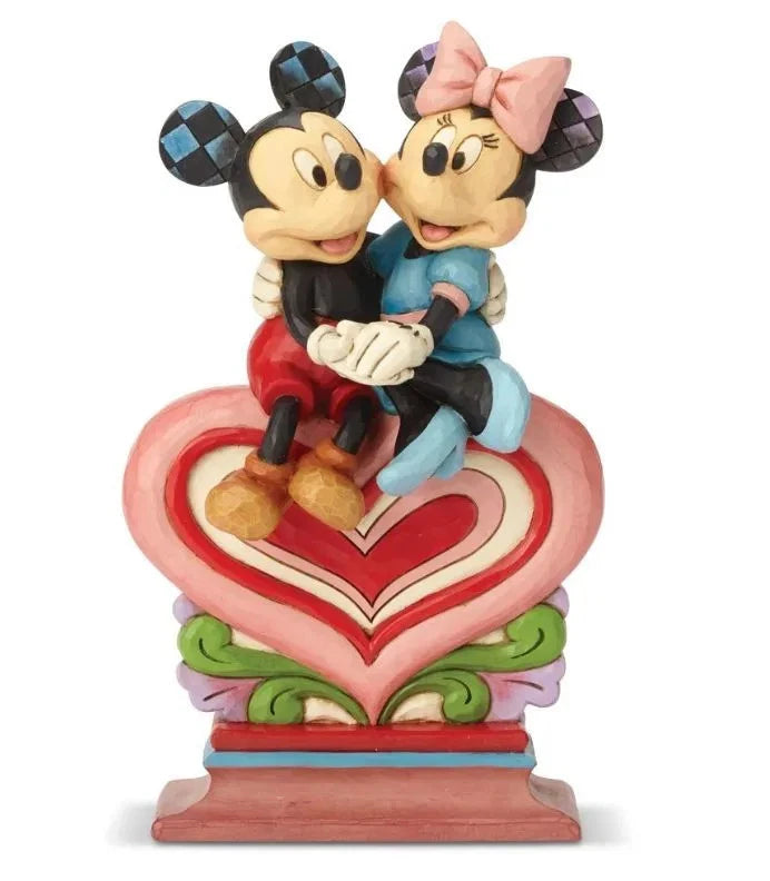 Jim Shore Disney Traditions Mickey and Minnie Mouse Sitting On Heart