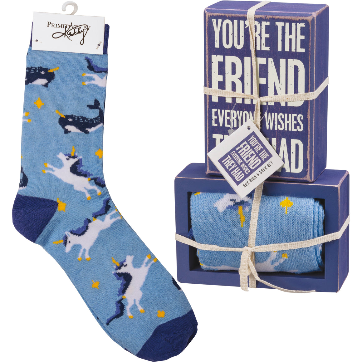 You're The Friend Socks & Box Sign Gift Set