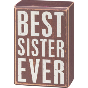 Best Sister Ever Socks & Box Sign Gift Set