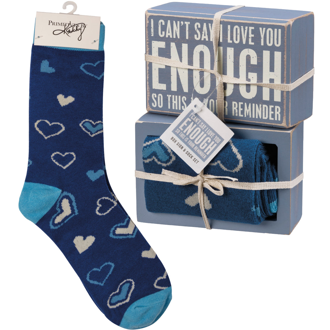 Can't Say I Love You Enough Socks & Box Sign Gift Set