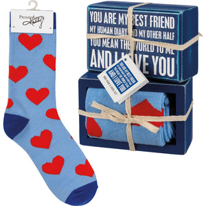 My Best Friend I Love You Socks & Box Sign Gift Set