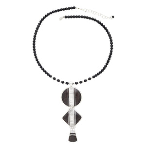 Desert Beauty Ebony & Onyx Silver Necklace Handcrafted in Niger