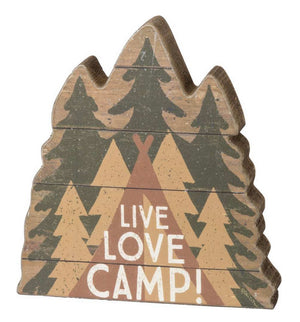 Live - Love - Camp! Wooden Block Chunky Sitter