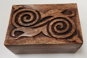 Spiral Design Antique Finish Wooden Box